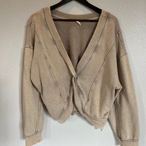 Free People Tan Reversible Sweatshirt: Small
